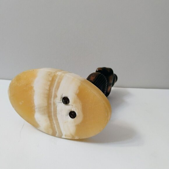 Egyptian Pharaoh Sculpture, Bronze Vintage Figurine, Art Statue on Marble Base - Picture 7 of 8